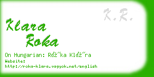 klara roka business card